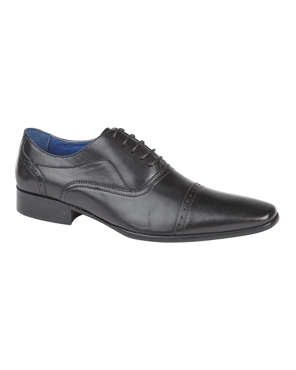 Roamers Mens 5 Eyelet Punched Cap Oxford Shoes