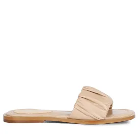 Saint Beatrice Beige Handcrafted Leather Slides