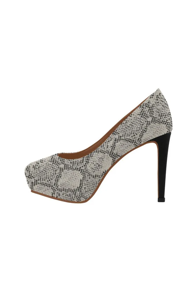 Snake Skin Print Women's High Heels