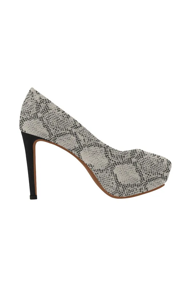 Snake Skin Print Women's High Heels