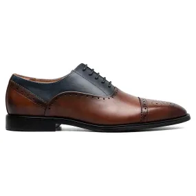 Stacy Adams Reynolds Brown and Navy Cap Toe Oxford Shoes