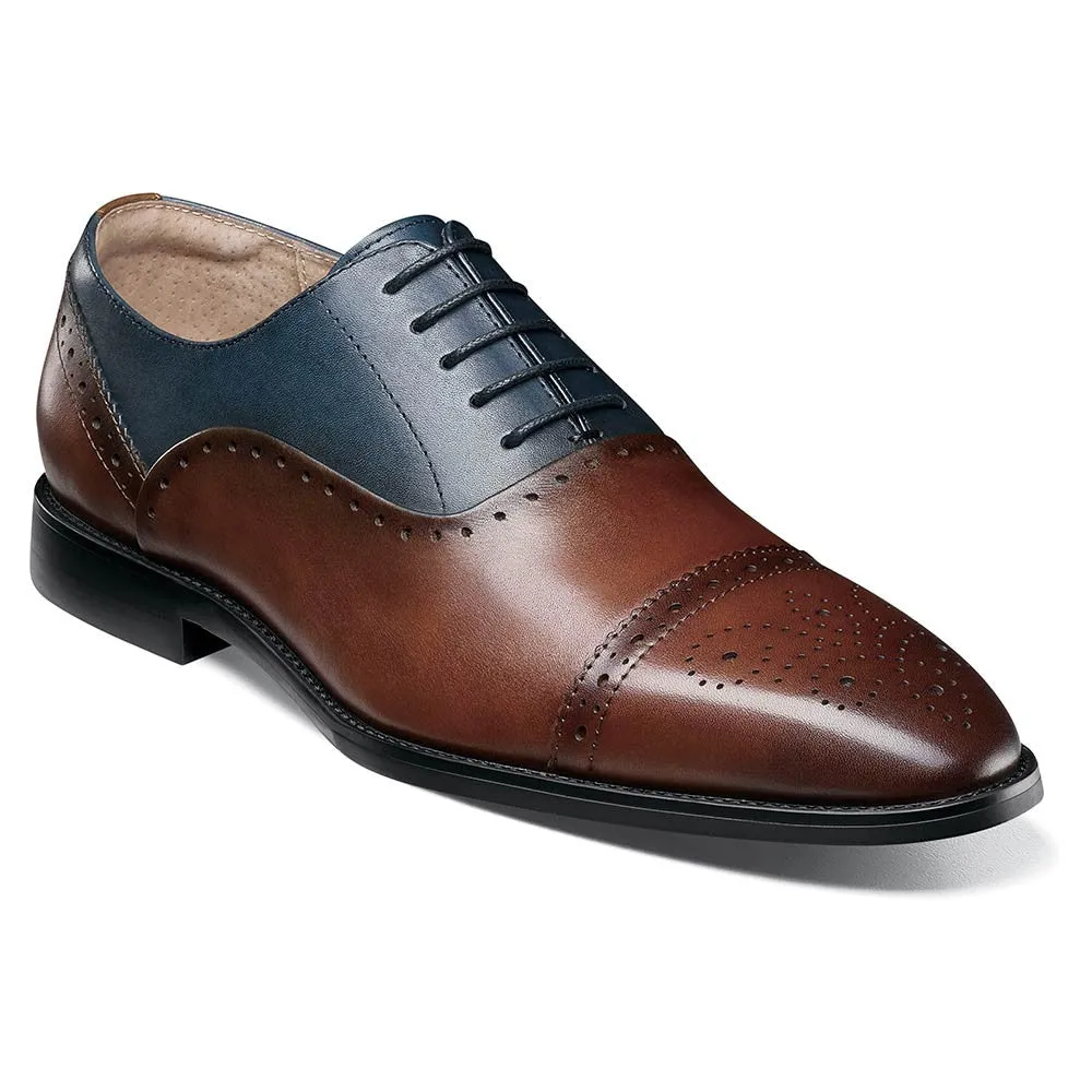 Stacy Adams Reynolds Brown and Navy Cap Toe Oxford Shoes