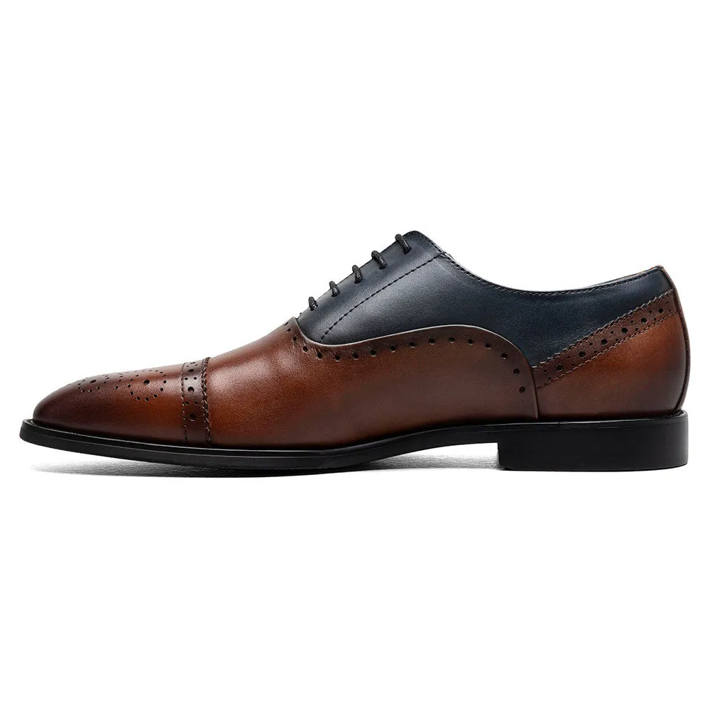 Stacy Adams Reynolds Brown and Navy Cap Toe Oxford Shoes