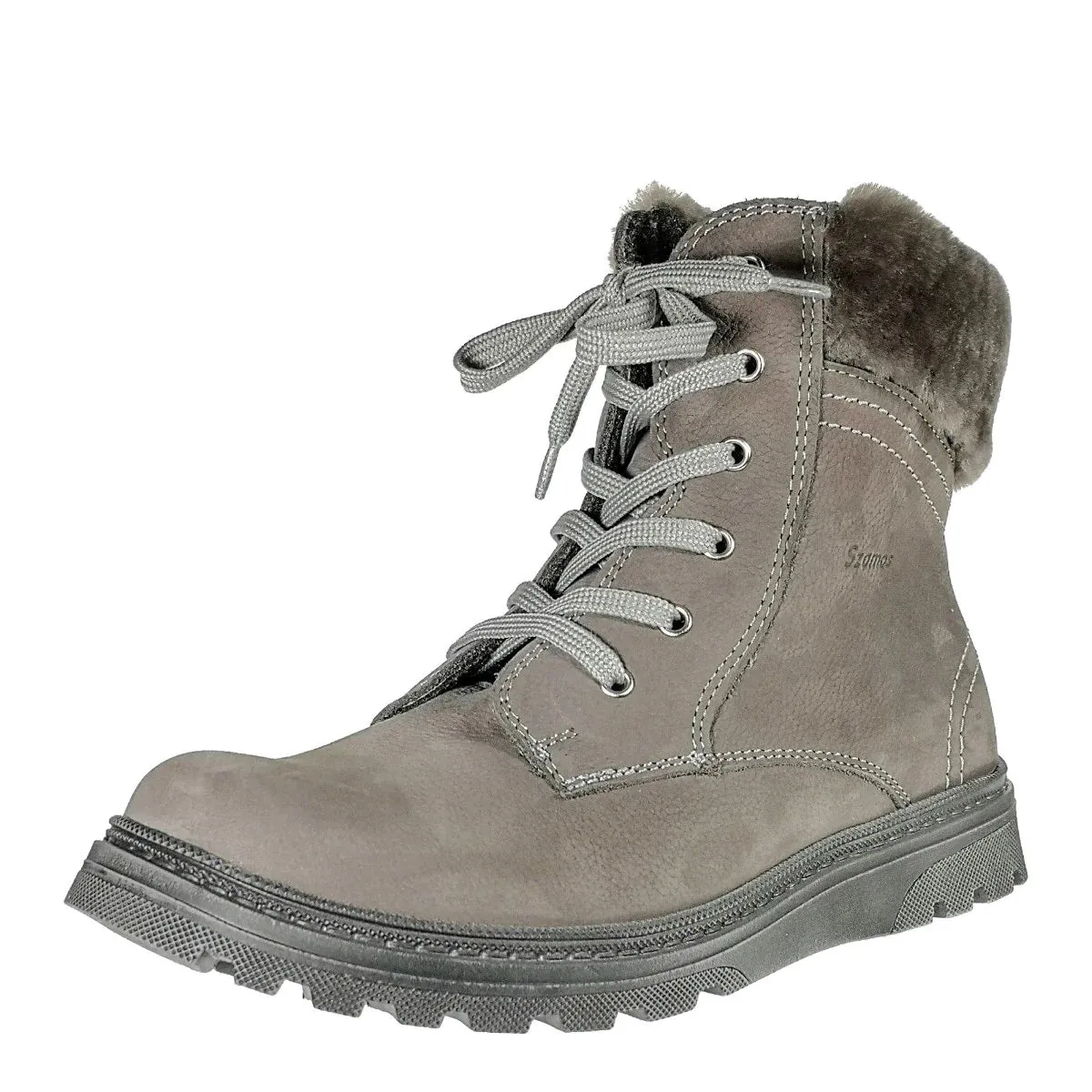 Szamos Kid Insulated Girl Boots Grey With Fur Heel Liner - Made In Europe