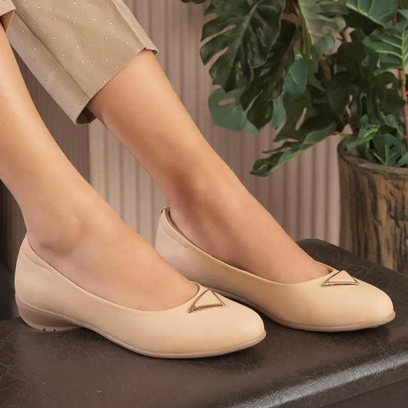 tresmode 239-CHEVIZ Beige Women Flat Ballerina EU/38 UK/5