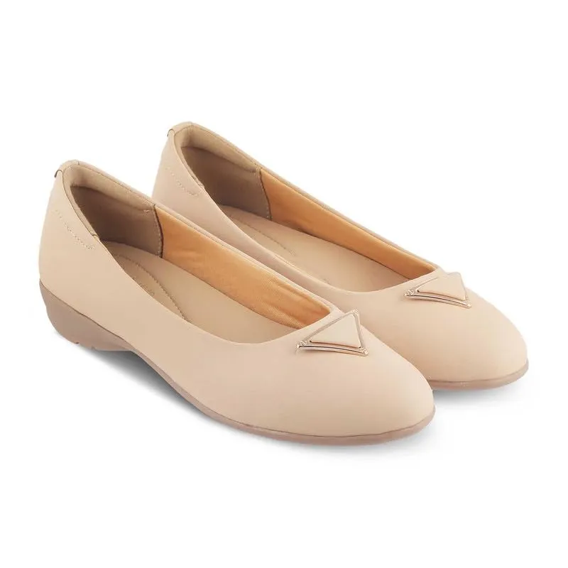 tresmode 239-CHEVIZ Beige Women Flat Ballerina EU/38 UK/5