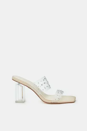 Women Beige Embellished Mule